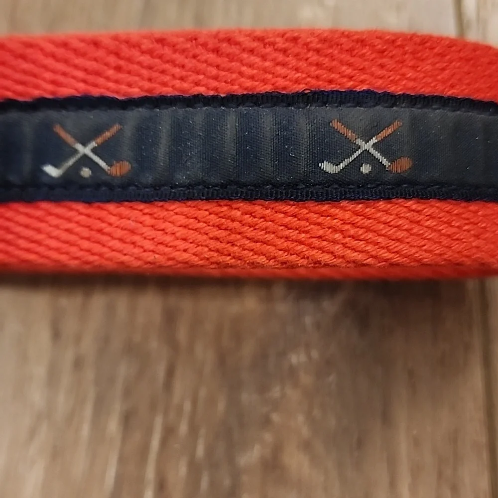 Vtg Trafalgar Ribbon Belt Golf Clubs Classic Preppy Country Club Men's size 30